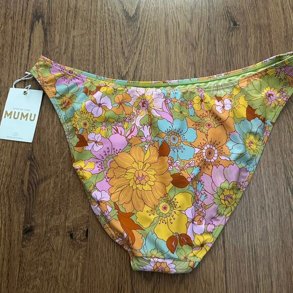 Show me your mumu green floral sexy bikini bottom plus size 2X NWT beachwear - Picture 4 of 5